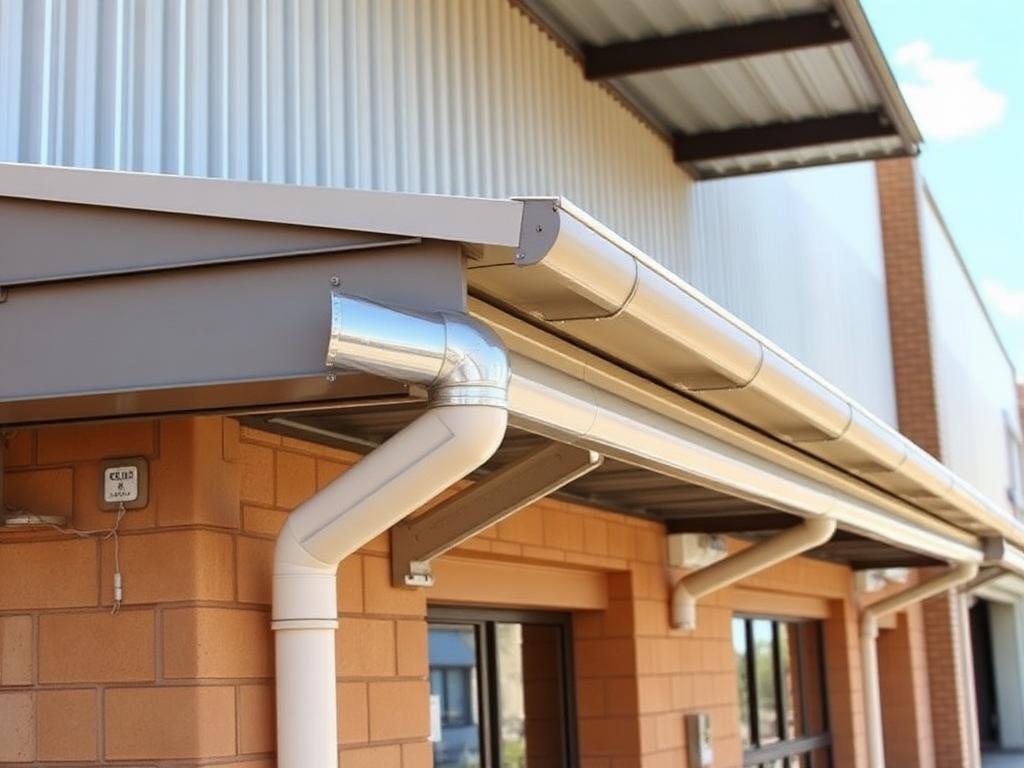 Commercial building gutter system