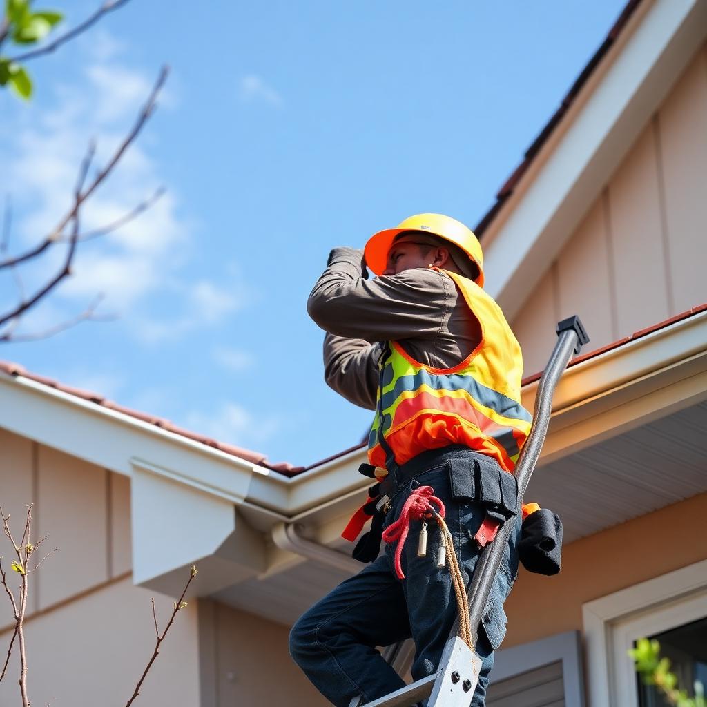 SAMK Gutters installer at work
