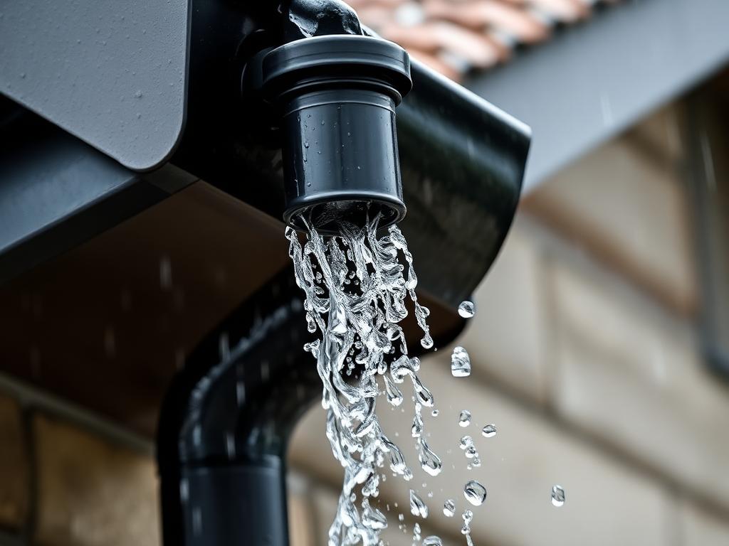 Downpipe channelling rainwater