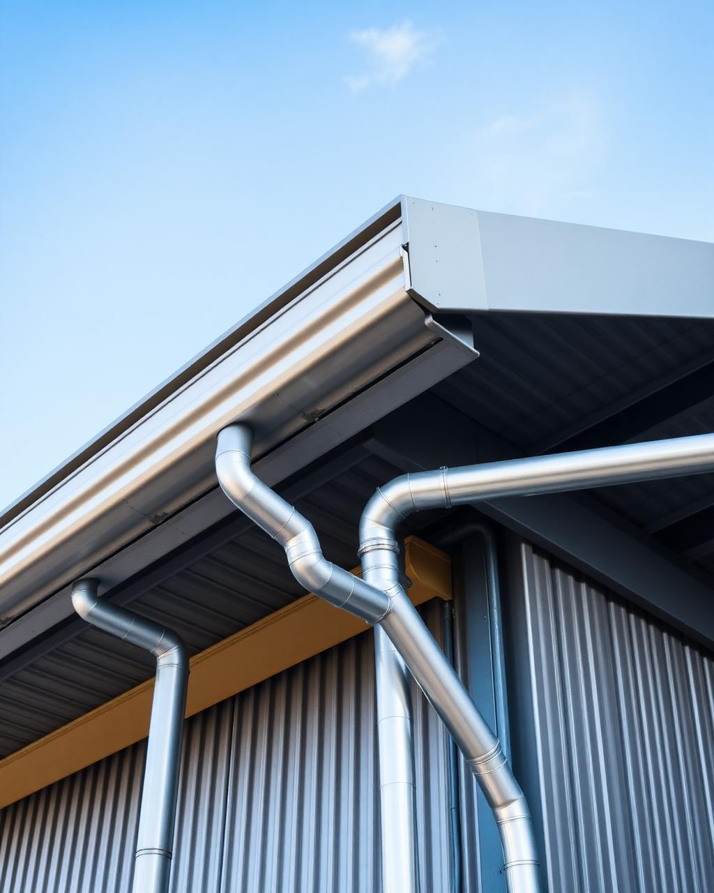 Industrial warehouse gutter installation